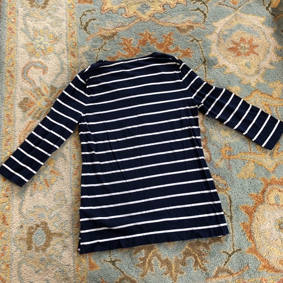 Ralph Lauren cotton striped navy blue shirt medium - Picture 5 of 5